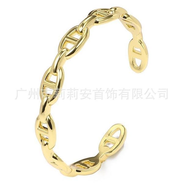 

simple and personalized japanese chain open bracelet creative adjustable bracelet 2050, Golden;silver
