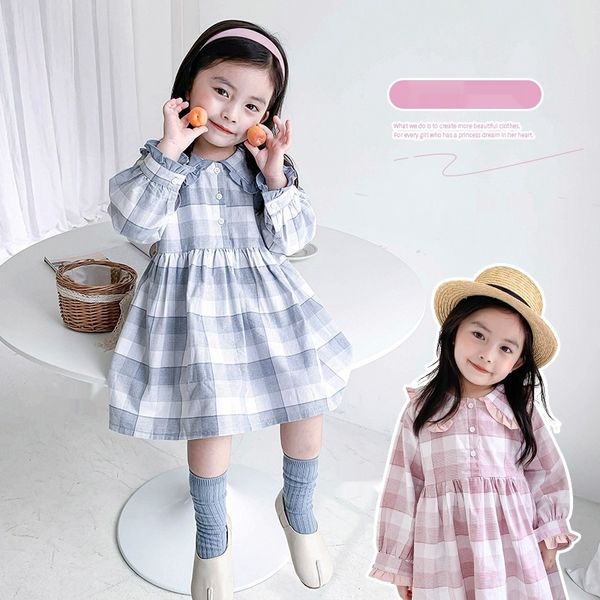 

bangcheng wear 2020 autumn new korean style western style and plaid skirt children'schildren's children's girlsplaid dress a4, Black;gray