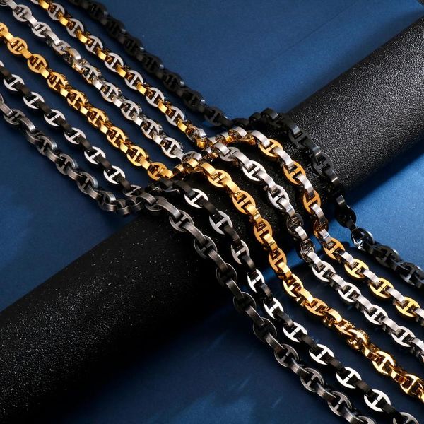 

10mm cool heavy metal men multi-size long chains necklace gold stainless steel mens jewellery accessories birthday gifts, Silver
