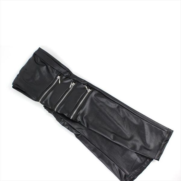 

new women pants pu leather stretch skinny zipper knee casual legging pants black drop shipping