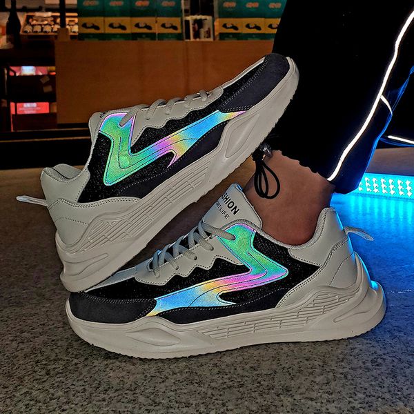 

trending youth running shoes men sport walking sneakers reflective outdoor street shoes male autumn light jogging footwear new
