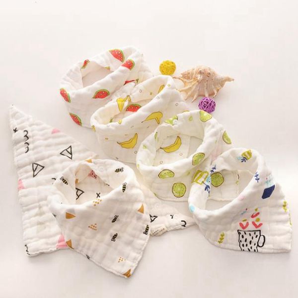 Muslin do bebê babadores 8 camadas de gaze Rags animal Infant Boy Bandanas menina recém-nascida blusa arroto pano Alimentação Toalha Saliva 14 Designs 20pcs DW5336