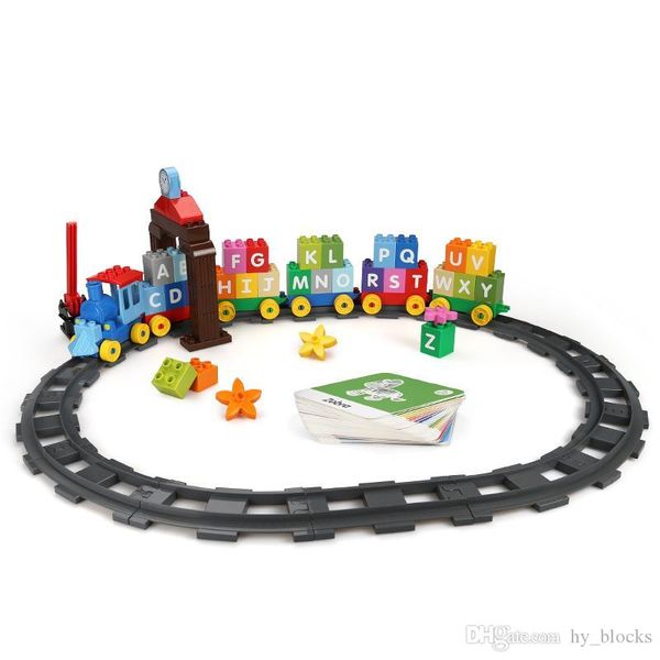 

71pcs children early educational toys diy big particle cognitive assembly building block alphabet train kids funny creative gift 02