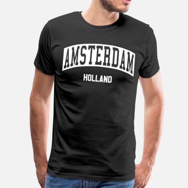

amsterdam holland t shirt men designs 100% cotton s-xxxl cool fit humor summer style novelty shirt