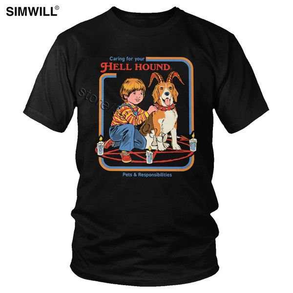 

funny graphic t-shirt men eco cotton satan demon dogs t shirt humor harajuku graphic tees fashion summer