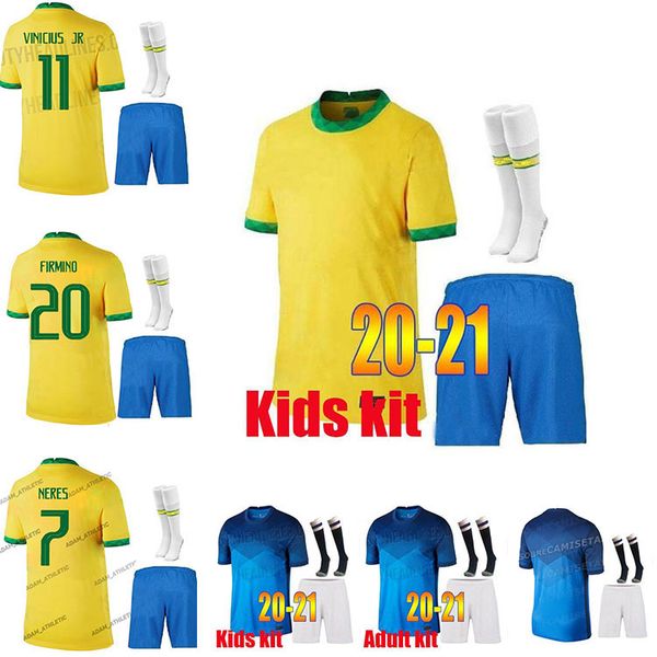 

thailand neres soccer jersey camiseta de futebol copa america 2019 g.jesus brasil brazil coutinho vinicius football shirt men and kids sets, Black;yellow