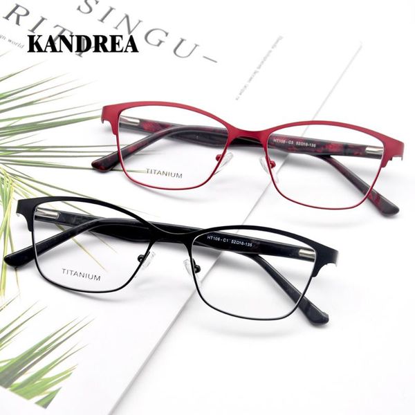 

kandrea 2020 new women & men eyeglasses frames titanium eyewear frame women anti blue ray office computer prescription spectacle, Black