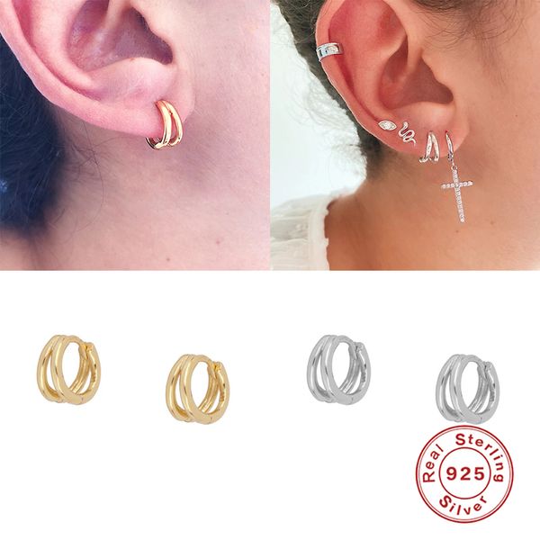 

hoop & huggie boako s925 sterling silver fine woman earring earrings for engagement birthday gift european and american pendientes, Golden;silver