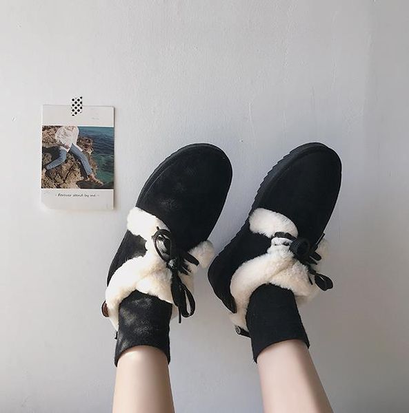 

snow boots women's new fashion short tube short boots non-slip cotton shoes winter plus velvet warm bread shoes, Black