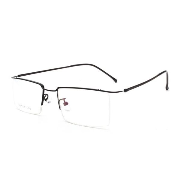 

w-137 business men frame glasses eyebrow wire eyewear frame light elastic half-rim alloy optical myopia eyeglasses eyewear, Black