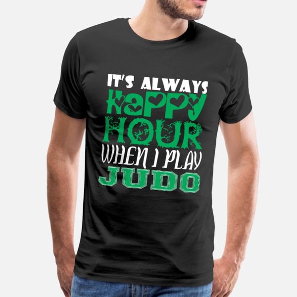 

его всегда happy hour, когда я играю дзюдо t shirt мужчины печати хлопок euro размер s-3xl basic solid summer сыпучие смешной стиль trend ру