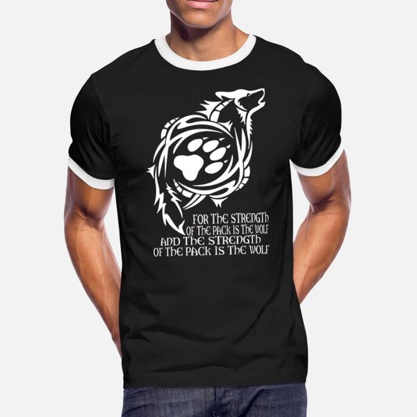 

wolf the strength of the pack is the wolf t shirt men knitted tee shirt plus size 3xl unique crazy casual summer pictures shirt