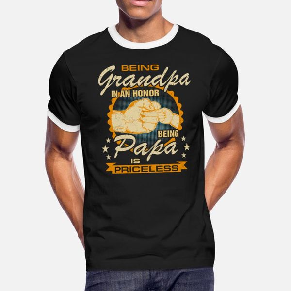 

being grandpa is an honor being papa is priceless t shirt men print tee shirt round collar formal famous comfortable spring autumn shirt