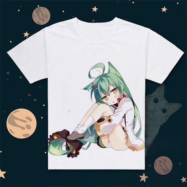 

game azur lane cos akashi skirt short sleeves ijn niizuki t-shirt loli tees summer q1124, White;black