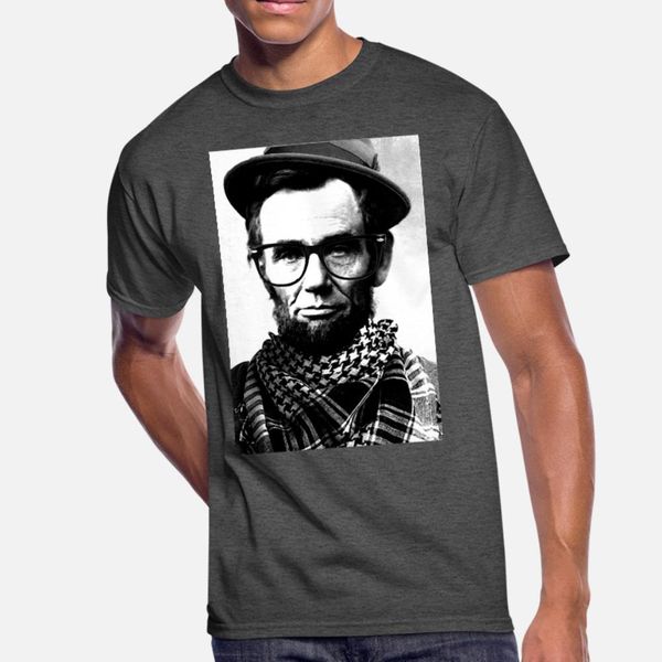 

hipster lincoln t shirt men printing short sleeve euro size s-3xl letter fit humor summer style standard shirt