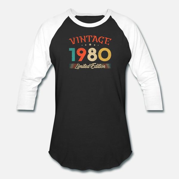 

1980 limited edition bday gifts 40th birthday t shirt men customize tee shirt size s-3xl normal gift new style summer leisure shirt, White;black