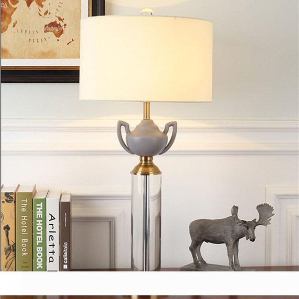 

fabric cover crystal table lamp fashion model room living room desk lamp american personality bedside lights lr020