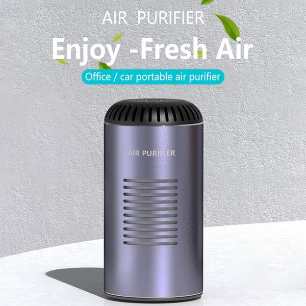 

car air freshener purifier with hepa filter portable cleaning negative ions support wireless charging