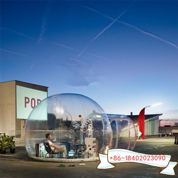 

5m room with 2m tunnel luxurious clear outdoor backyard transparent inflatable camping home bubble tent