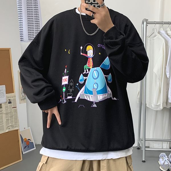 

fashion brand men hoodies 2020 spring autumn hip hop loose casual men's sweatshirts punk streetwear clothes kg-108, Black