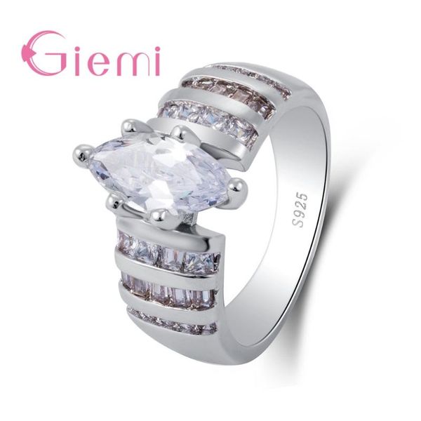 

fashion wide verge women female party jewelry accessories 925 sterling silver geometric ring with oval crystal, Golden;silver