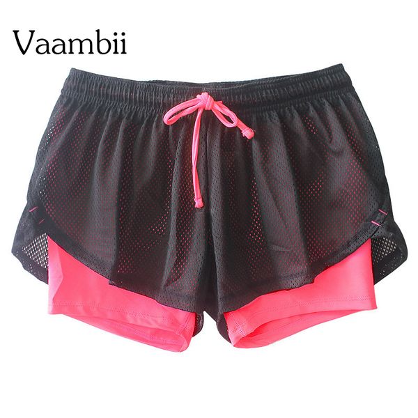 

mesh running biker shorts women 2 in 1 women's sports fitness short leggings womens sport gym yoga workout spandex shorts, White;red