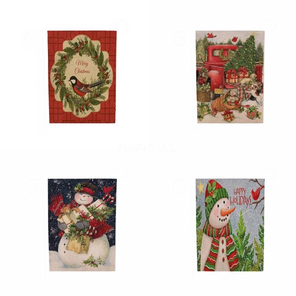 

christmas linen banners p props wedding party favors home shop xmas tree festival party bunting flag pennant decor#879