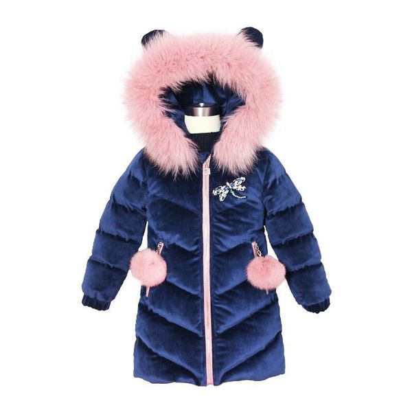 

lzh teens children jacket 2020 winter girls denim jacket for girls parka kids warm outerwear coats for clothes 10 12 years, Blue;gray