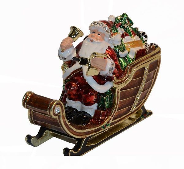 

vintage decoration christmas father jewerly trinket ring box christmas ornament gift pendant necklace holder, Black;white