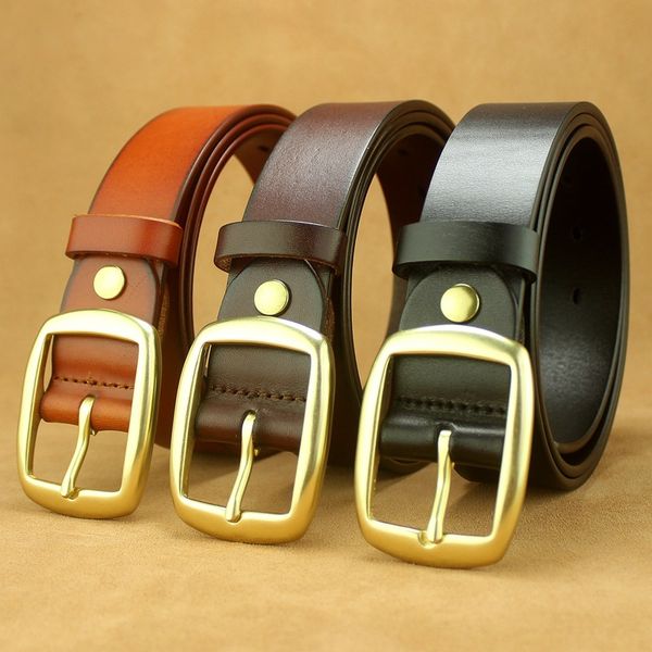 

Mens BUCKLE Leather Belt Tree Paste Header Level Cowhide Leather Belt 3.5cm Cloth Waistband Leisure Retro Belt Wholesale