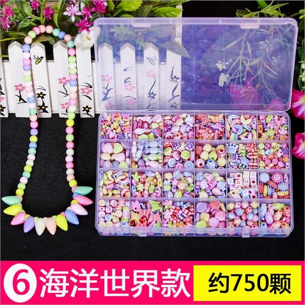 

24 boxes kid beaded toy diy handmade jewelry puzzle making gift bracelet necklace threading material bag