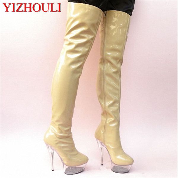 

ultra 15cm over-the-knee boots fashion soft pu leather thigh high boots long for women, Black
