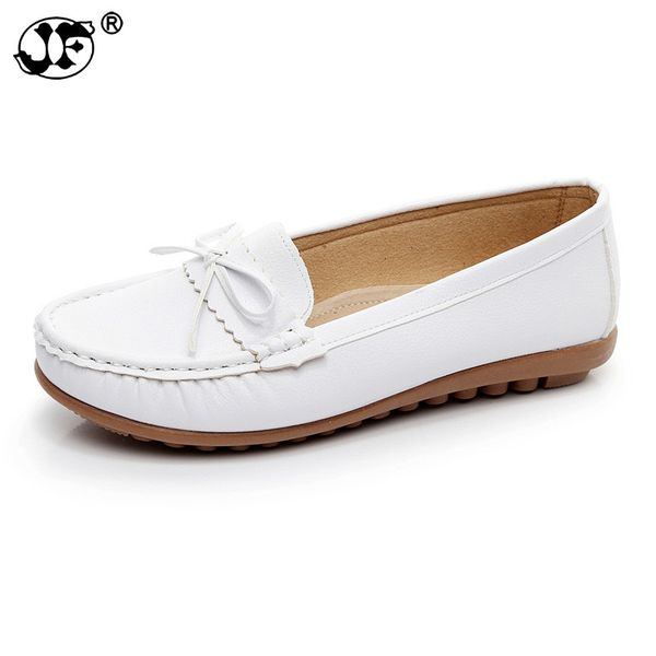 

women ladies shoes spring leather handmade soft female casual flats, Black