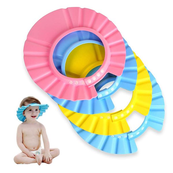 

children shower cap soft four sizes are adjustable baby kids children shampoo bath wash hair shield hat ear protection