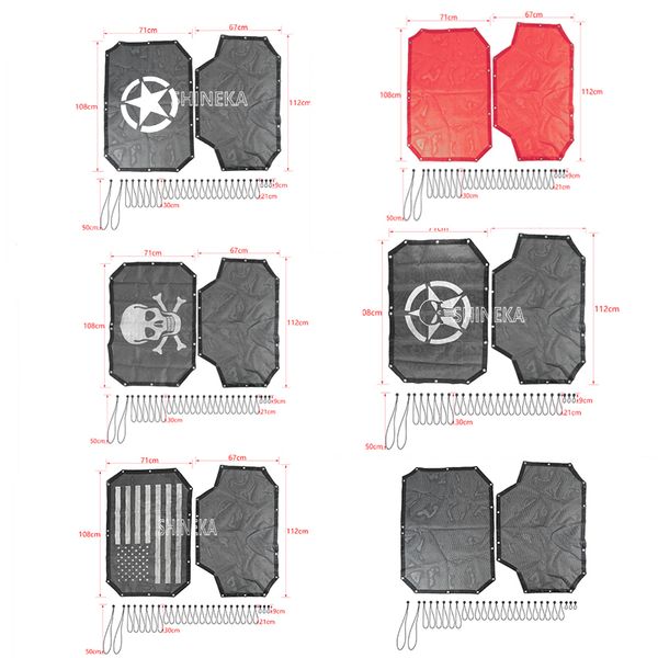 

shineka car cover roof sunshade mesh cover anti uv rays interior accessories for wrangler jk 2007-2020 ultimate 4 door