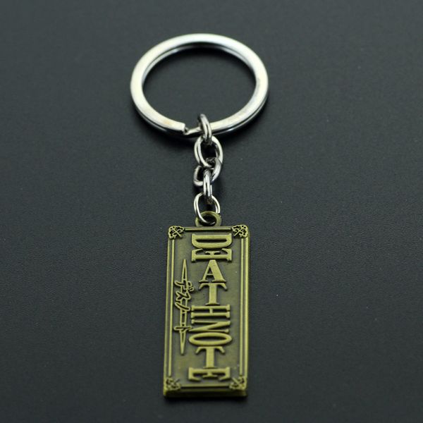 

death note english letter alloy pendent keychain key ring bronze plated pendant cosplay key chain movie jewelry, Silver