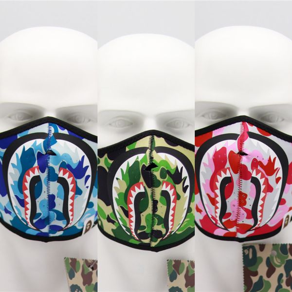 

отпечатано мужская маска для лица акулы противопыльного лица маски моющегося дыши рот муфельного открытый cay41