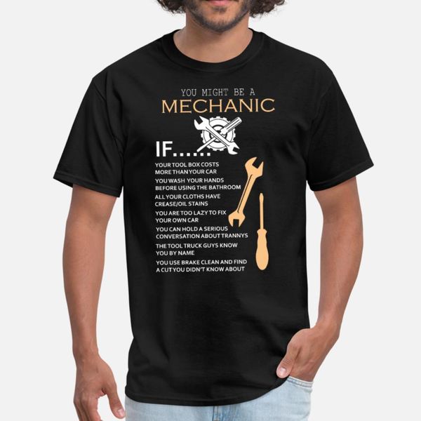 

funny mechanic list gift for mechanics graphic t shirt men design tee shirt size s-3xl homme loose building spring normal shirt