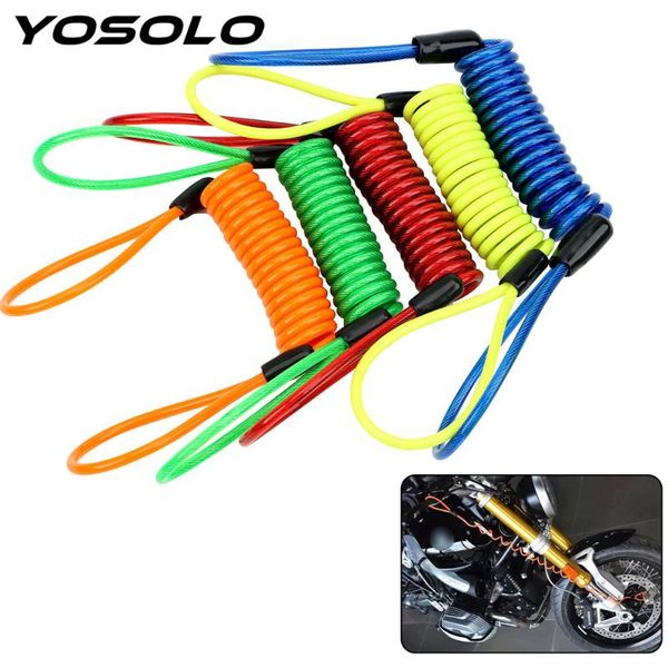 

yosolo 120cm alarm disc lock security anti thief wheel disc brake bag reminder spring cable anti-theft cable alarm locks