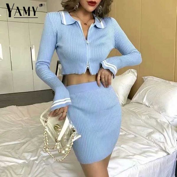 

women sweater cardigan long sleeve crop vintage sweaters mini skirts korean style high waist pencil skirt 2 piece set 2020, Gray