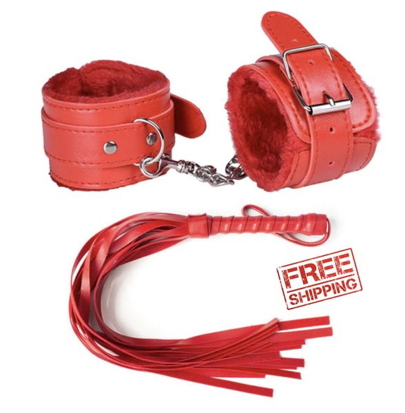 

toys pu whip with handcuff leather game 2 couple pcs/set bondage for kclgg