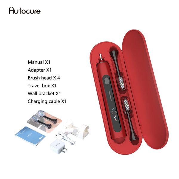 

autocure 2020 led smart creative color screen button vertical brush type sonic smart whitening electric toothbrush rechargeable