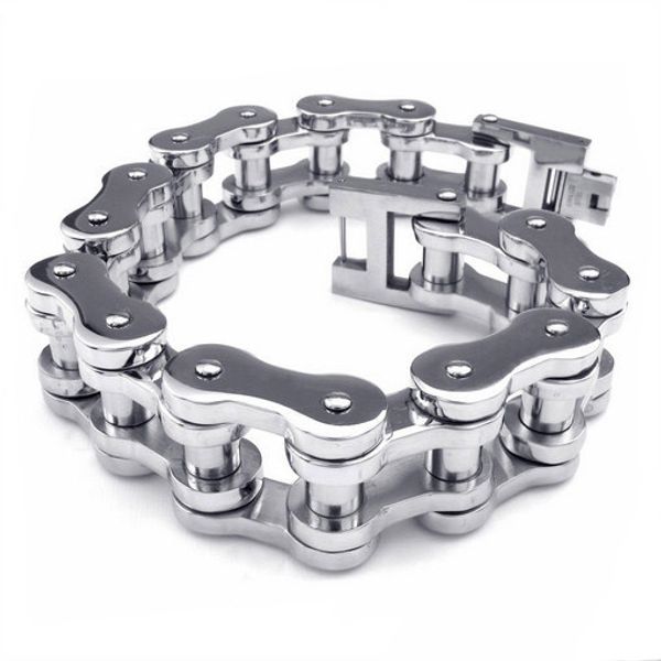 

titanium steel stainless steel bicycle bracelet men's jewelry s0078, Golden;silver