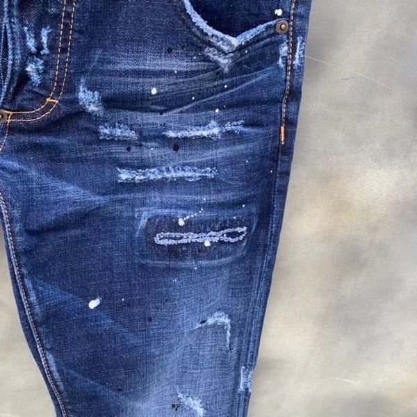 

hk09873 fashion men's jeans 2020 runway luxury european design party style men's clothing, Blue