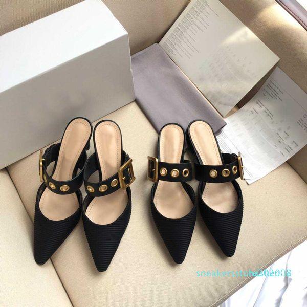 

designer women shoes brand fashion flat heels slippers luxury sandals women dress shoes summer casual lady designer slides slippers at02 s08, Black