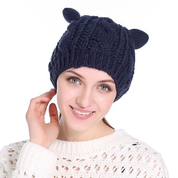 Aqueça Feminino Inverno Beanie Chapéus Outdoor Malha Caps Mulheres Flashing Bonnet para a menina Skullies Hat Touca Feminina Inverno