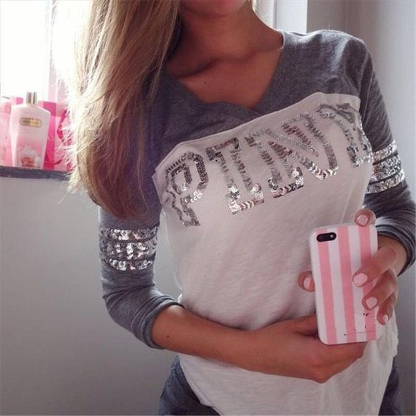 

women shirt womens lady loose cotton patchwork o neck long sleeve casual t shirt tees shirt drop shipping, White