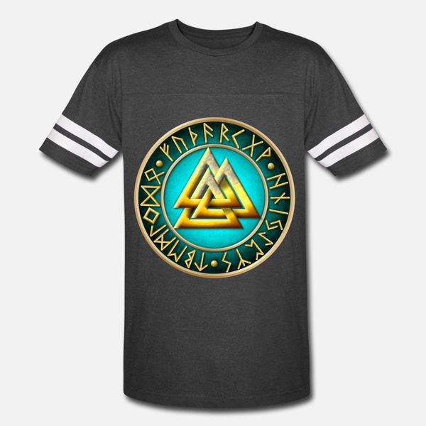 

valknut runes teal t shirt men design cotton s-xxxl basic solid famous casual spring leisure shirt