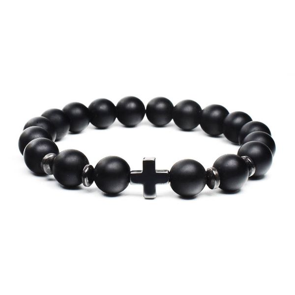 

noter 3 styles cross bracelet mens women black natural hematite stone braslet wenge wood brazalete accessories yoga, Golden;silver