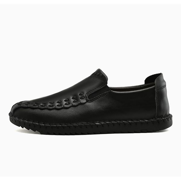 

zapatillas men shoes size leather casual lace-up slip-on leather men sapato, Black
